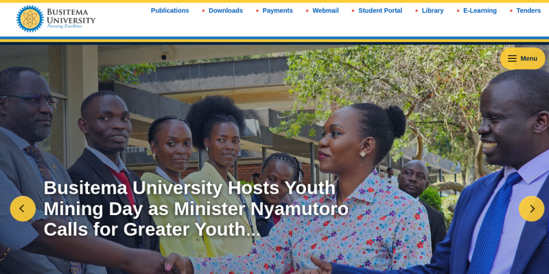Busitema University website preview