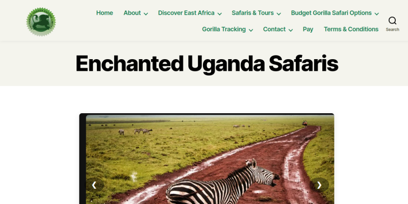 Enchanted Uganda Safaris website preview