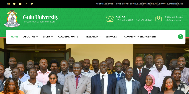 Gulu University website preview