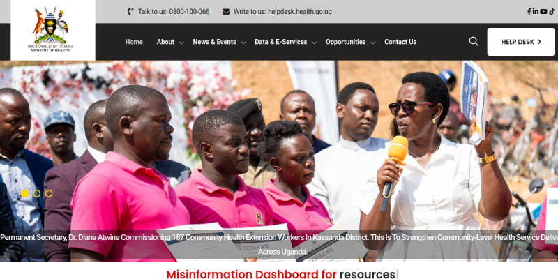 Ministry of Health website preview