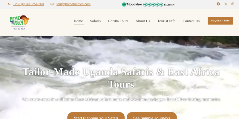 Home to Africa website preview