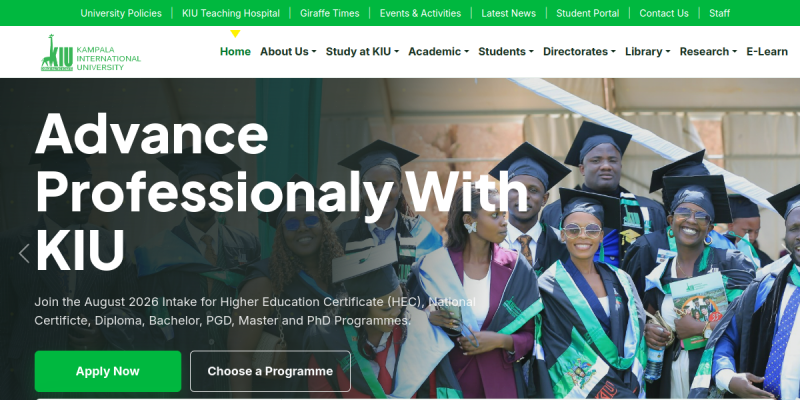 Kampala International University website preview
