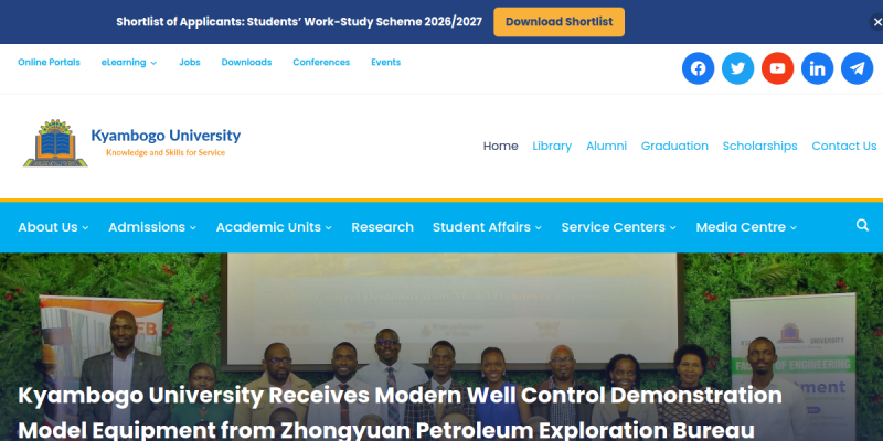 Kyambogo University website preview