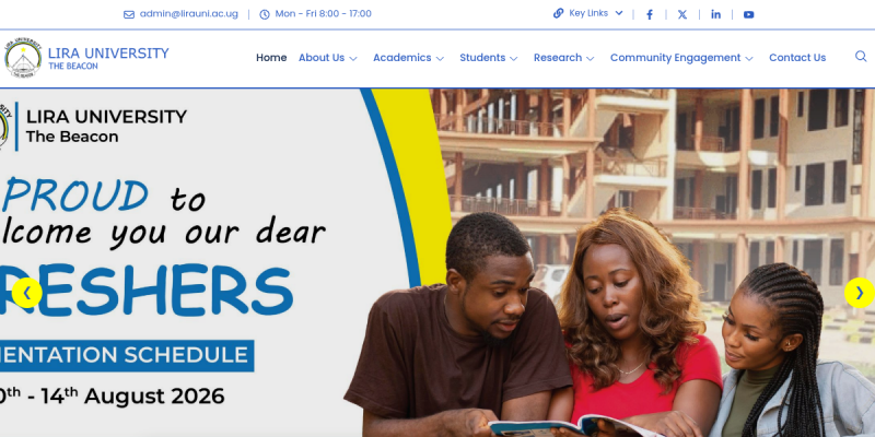 Lira University website preview