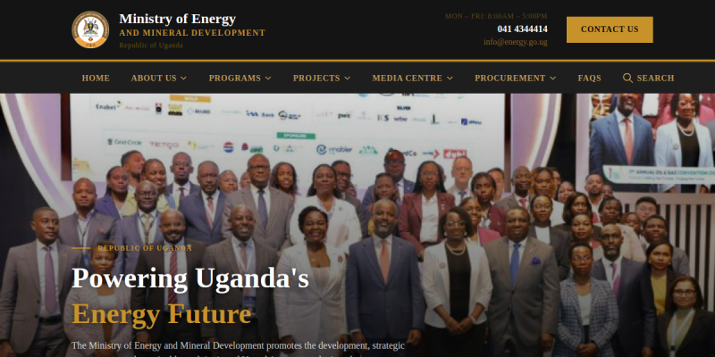 Ministry of Energy and Mineral Development website preview