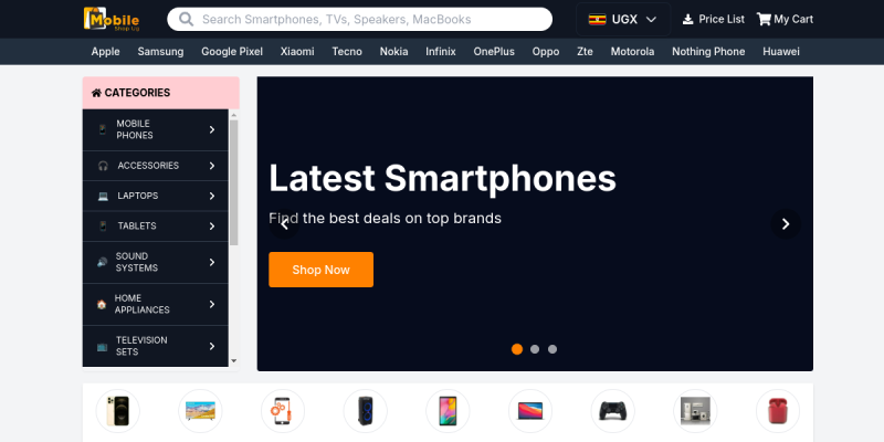 MobileShop Ug website preview