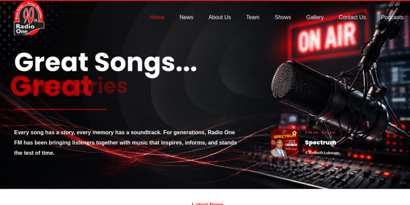 Radio One website preview