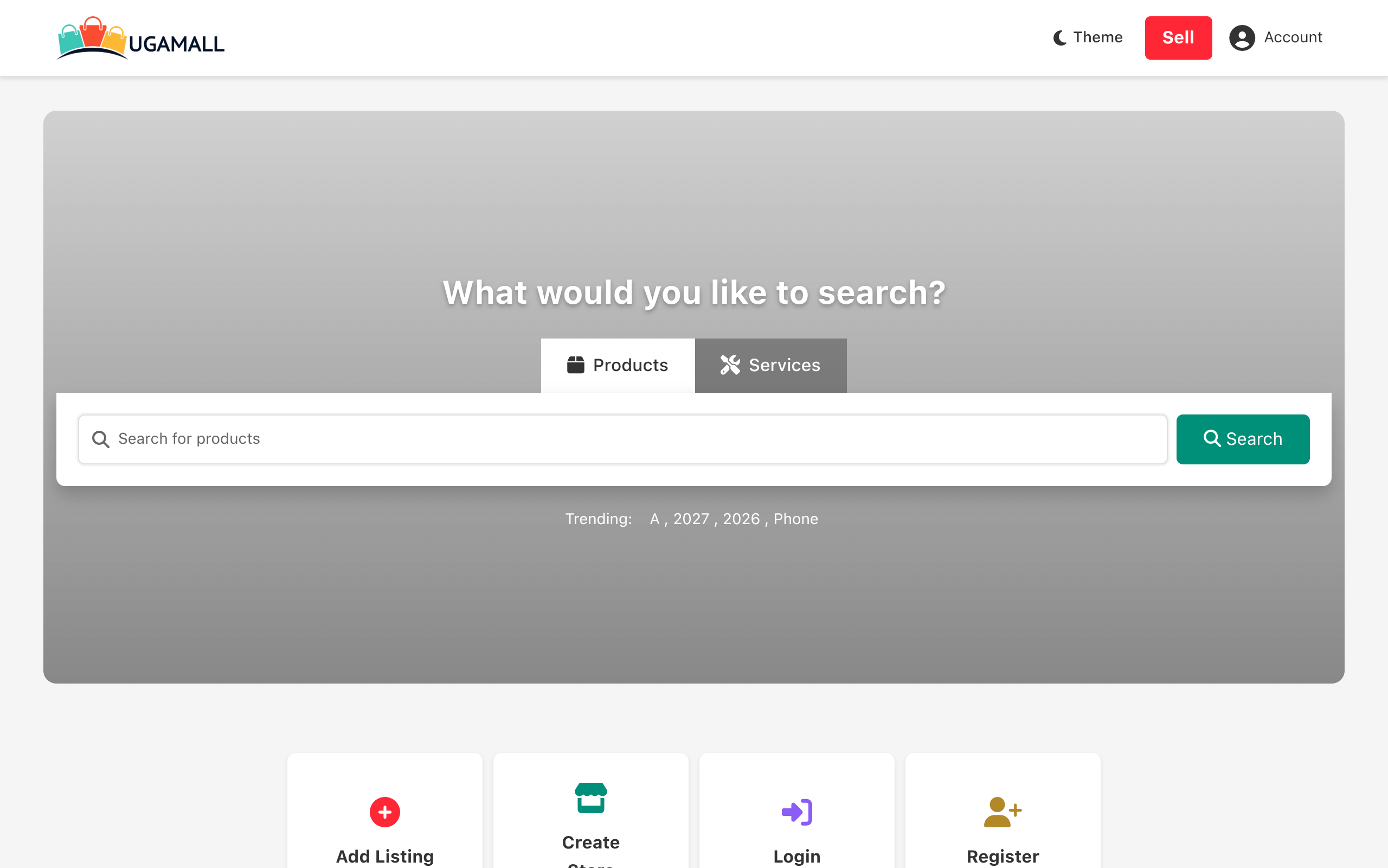 UgaMall website preview
