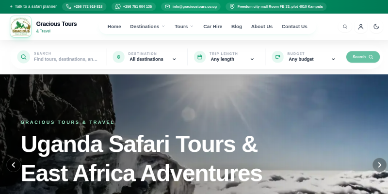  Gracious tours and Travel website preview