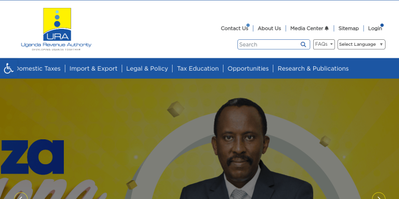 Uganda Revenue Authority website preview
