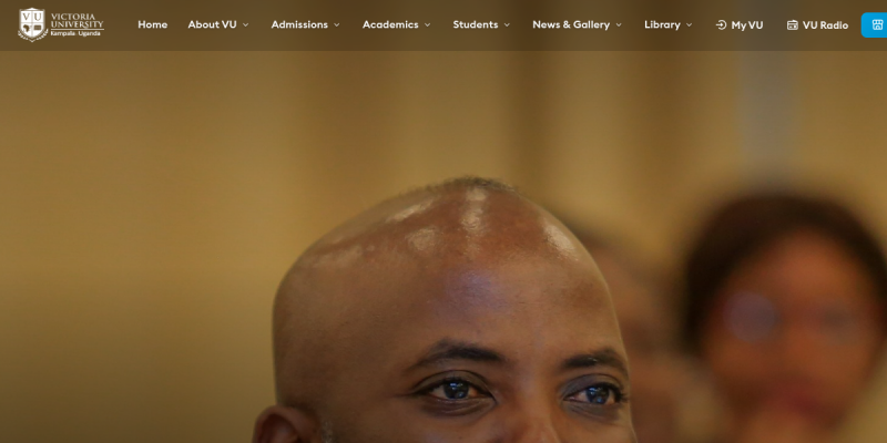 Victoria University website preview