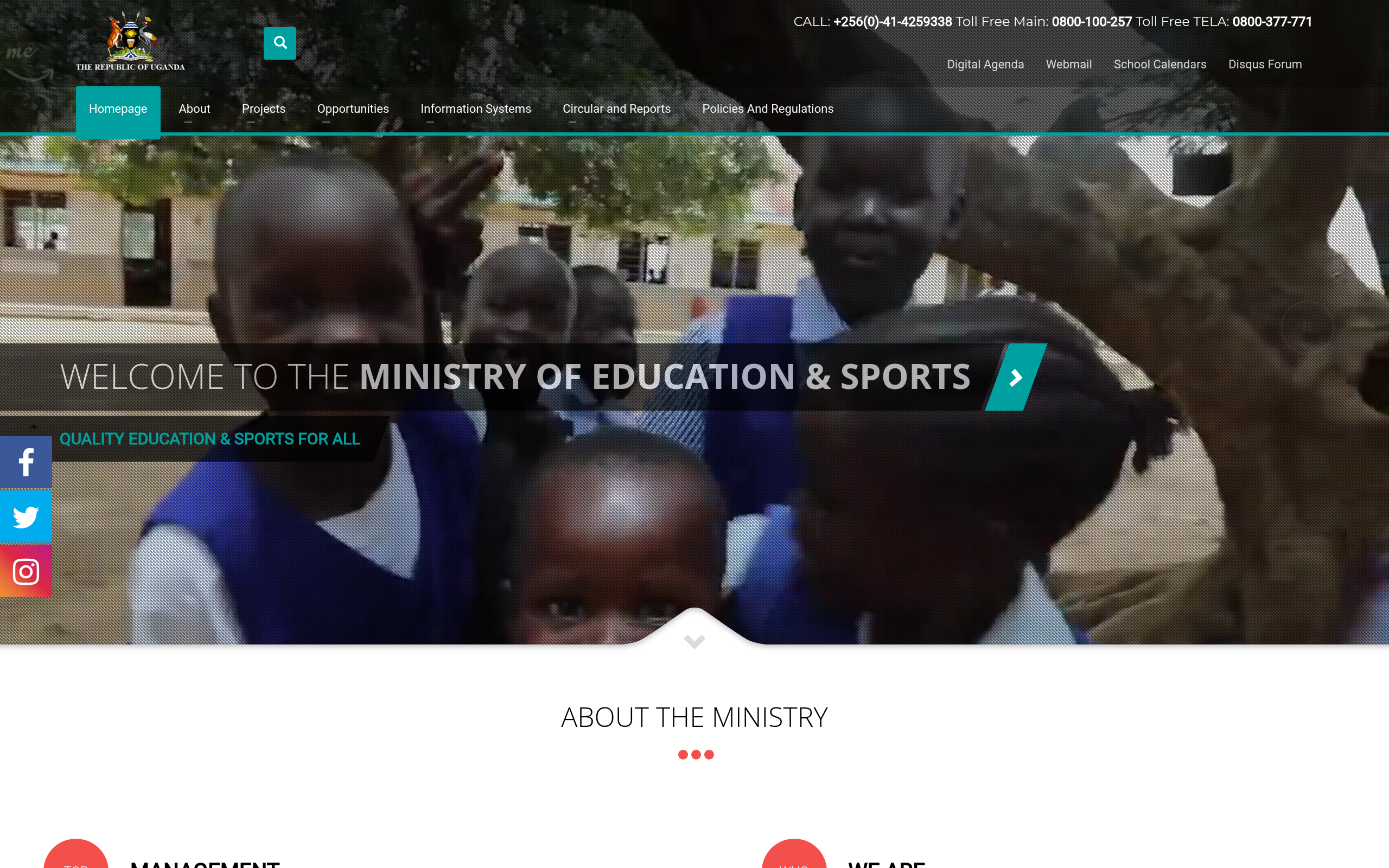 Ministry of Education & Sports website preview