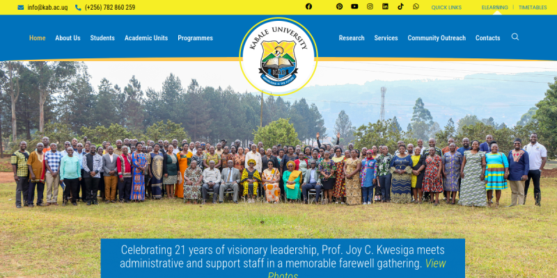 Kabale University website preview