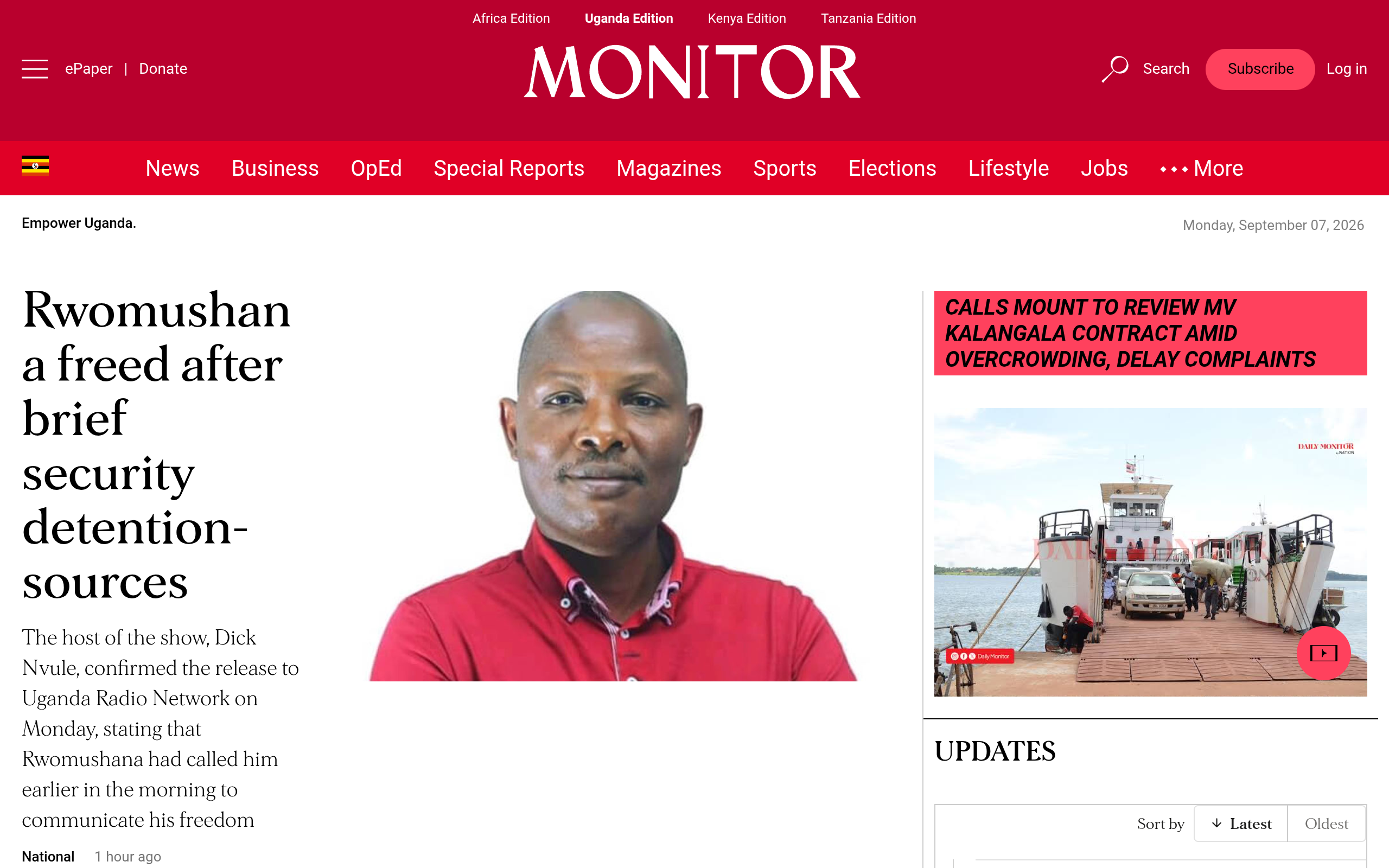 Daily Monitor website preview