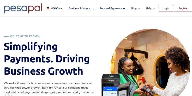 Pesapal Uganda website preview